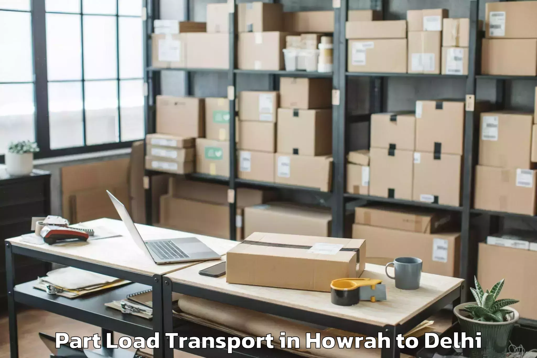 Book Howrah to Naraina Industrial Estate Part Load Transport Online